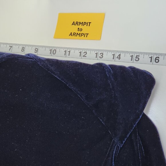 Chelsea & Violet Velvet Off the Shoulder Dress Medium M Blue Crossover Goth B05X - Picture 4 of 5